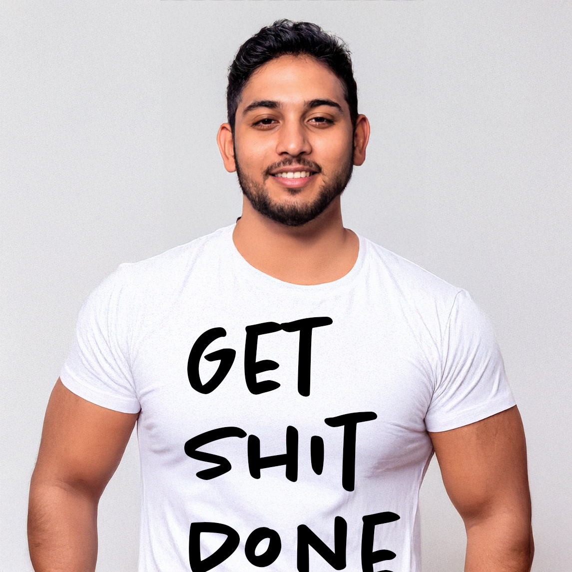 Get Shit Done - Short Sleeve Printed Cotton T-shirt (Available in White and Black)