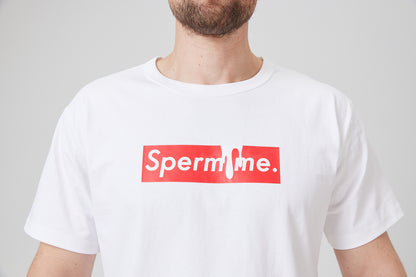 Sperm Me - Printed White Cotton T-shirt