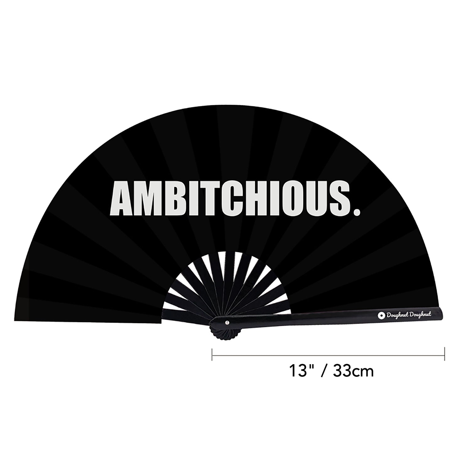 AMBITCHIOUS Rave Bamboo Folding Hand Fan / Clack Fan - Large